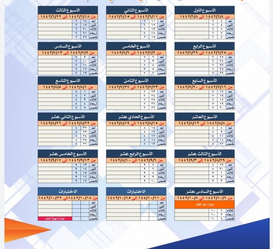 التقويم الدراسي 1447 ثلاث فصول