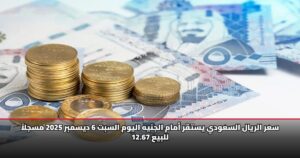 سعر الريال السعودي يستقر أمام الجنيه اليوم السبت 6 ديسمبر 2025 مسجلاً 12.67 للبيع
