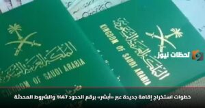 خطوات استخراج إقامة جديدة عبر «أبشر» برقم الحدود 1447 والشروط المحدثة